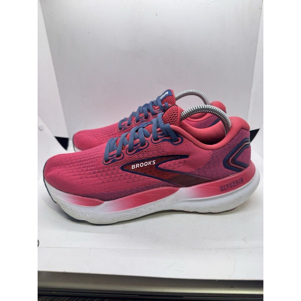Brooks Glycerin 21 Women Size 9.5 Pink Navy Shoes Athletic Sneakers